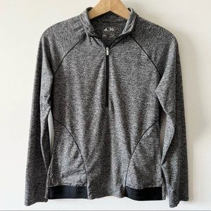 Adidas Track Jacket Pullover Golf Gray Thumb Holes Half Quarter Zip Rash…